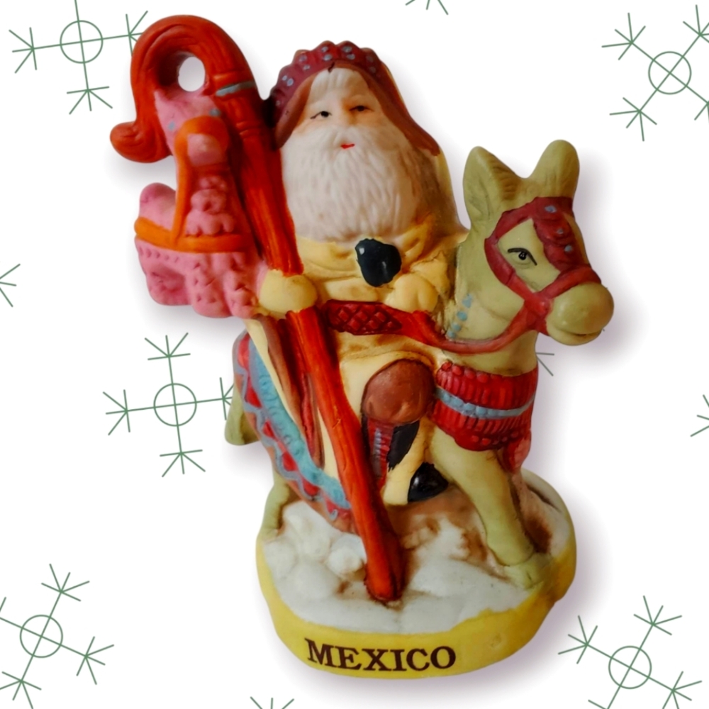 Santa's Of The Nations Porcelain Figure Mexico # 8903 hand painted preowned